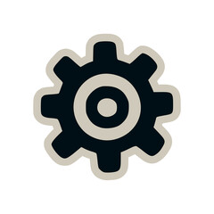 mechanical gear sticker trendy lifestyle vector illustration template design