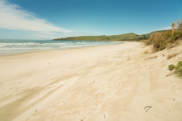 Victory Beach on a Sunny Day, Scenic Coastal Beauty in New Zealand