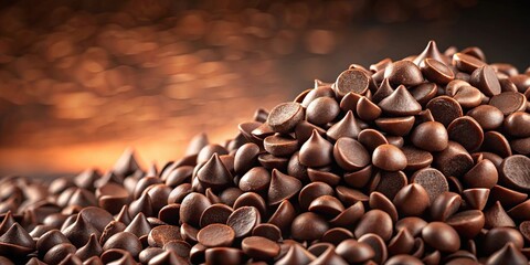 Obraz premium A Delicious Pile of Sweet Chocolate Morsels Ready for Baking