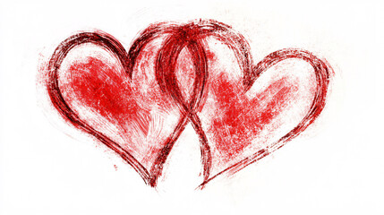 red hand painted watercolor hearts  romance love valentine's day graphic design background