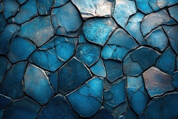 Surreal Blue Shard Texture Ground Illustration Top View