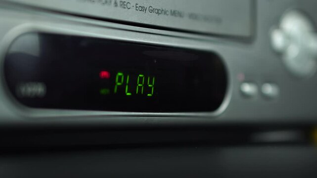 VRC Close Up, Inserting VHS Video Tape and Play on Screen Info