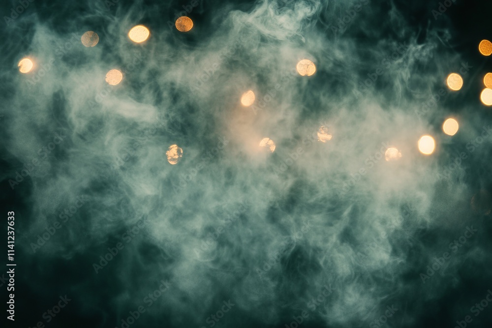 Aufkleber misty atmosphere with glowing bokeh lights creating a dreamy and enchanting background for photograp