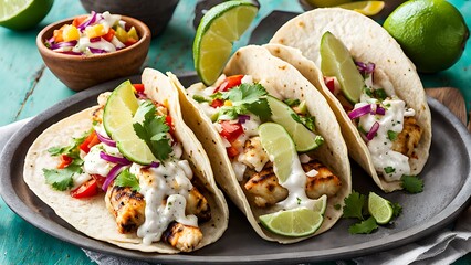 grilled fish tacos with lime