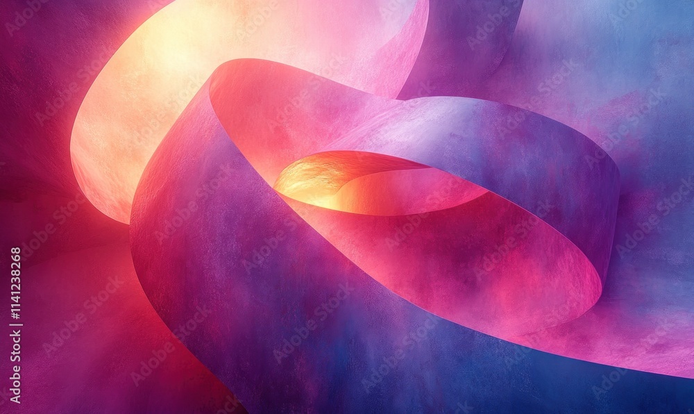 Poster vibrant surreal geometric shapes 3d render abstract background