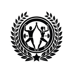Body builder logo icon vector illustration