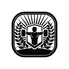 Body builder logo icon vector illustration