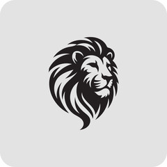 vector lion head logo design lion king logo and luxury design vector template. Lion black head vector silhouette icons icon set on white background.