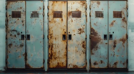 background featuring rows of lockers in minimalistic style.