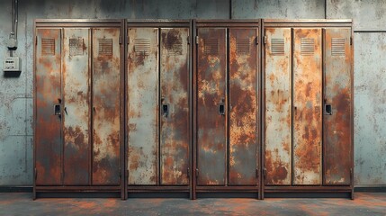 background featuring rows of lockers in minimalistic style.