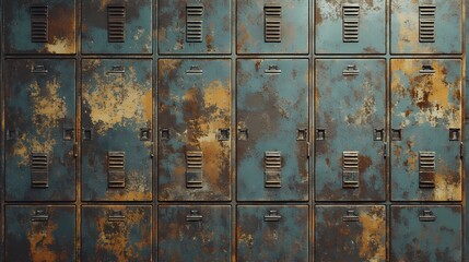 background featuring rows of lockers in minimalistic style.