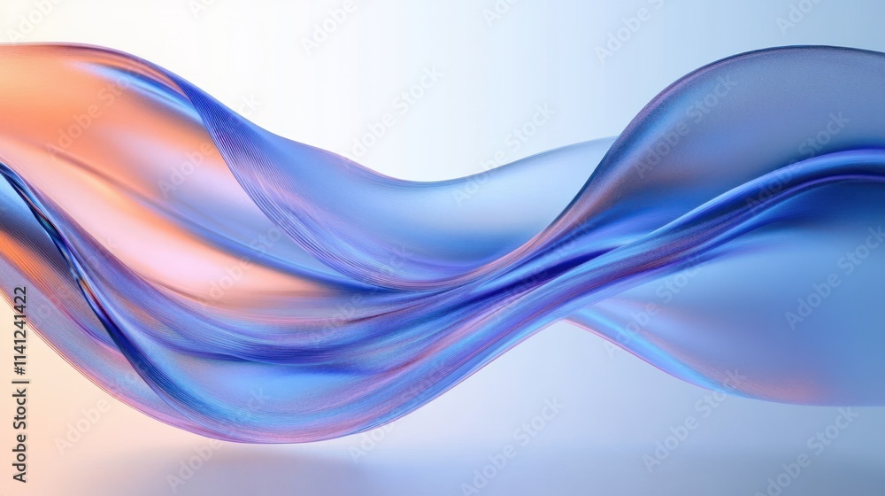 Poster abstract wave design serene fluid art smooth gradients minimalist transparent reflections