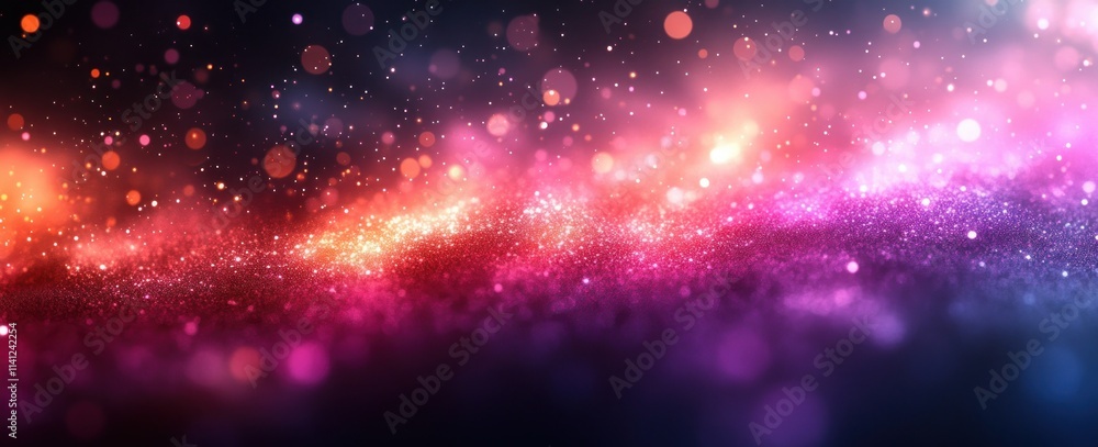 Poster abstract background gradient from black to purple with glowing texture and bokeh effects for graphic