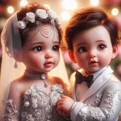 Little Cute Groom & Bride