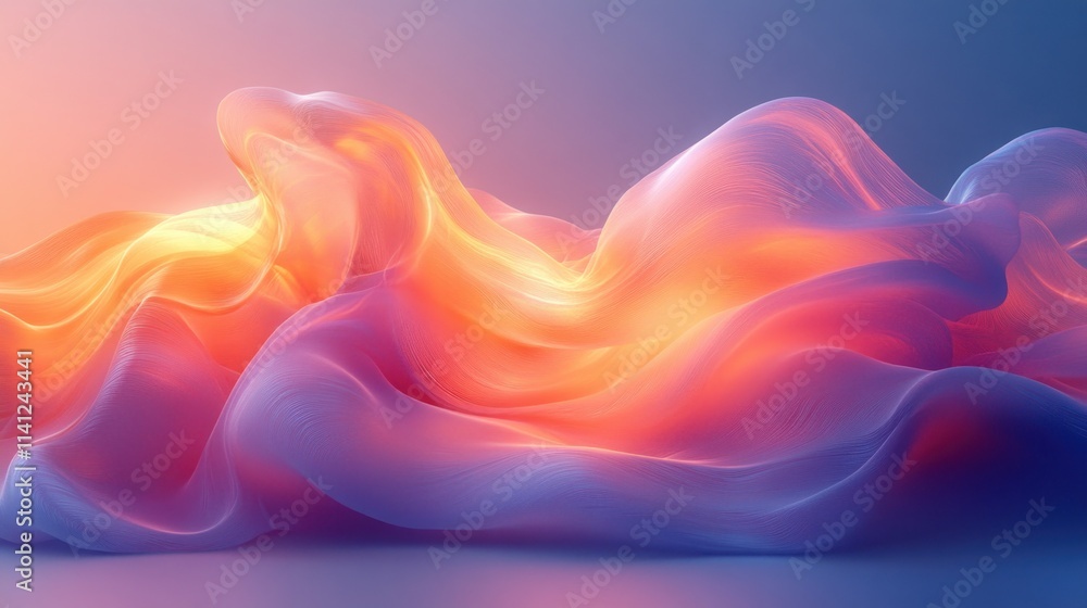 Leinwandbilder soft pastel wave abstract background with fluid iridescent shape in minimal design