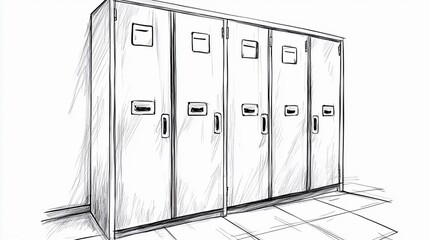 background featuring rows of lockers in minimalistic style.
