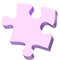 Single Lavender Purple 3D Jigsaw Puzzle Piece