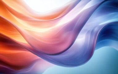 Obraz premium Flowing Translucent Shapes Abstract Composition with Soft Pastel Colors and Ethereal Lighting