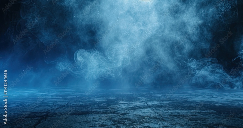 Aufkleber a misty blue fog envelops a textured surface, creating a mysterious atmosphere.