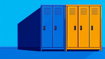 Close-up view of metal lockers in uniform rows, offering a minimalistic background for fitness, education, or secure storage content