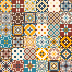 Vintage Nyonya Floor Tiles Seamless Pattern