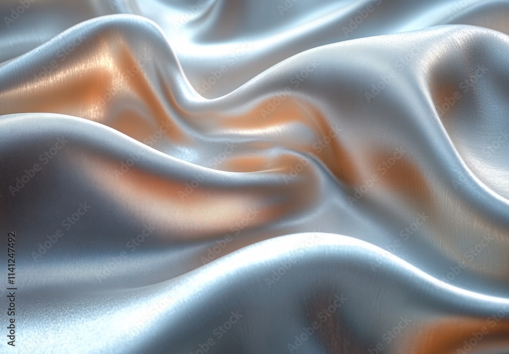 Poster glossy beige and white metallic paper texture with elegant curves and waves minimalist background de