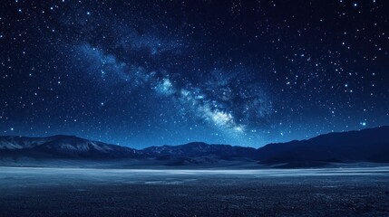 Naklejka premium Milky Way over Mountain Landscape