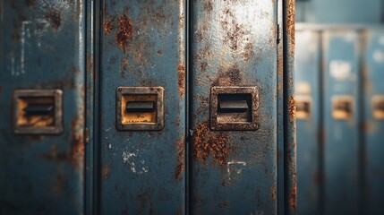 background featuring rows of lockers in minimalistic style.
