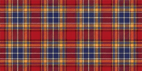 Vibrant Red, Orange, and Blue Plaid Pattern Texture Ideal for Textile Designs and Fashion Applications