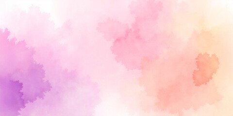 Soft Watercolor Abstract Background in Pink, Orange, and Purple Tones, Artistic Design Concept
