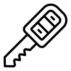 Car Key outline icon for driving and road safety