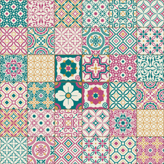 Vintage Nyonya Floor Tiles Seamless Pattern
