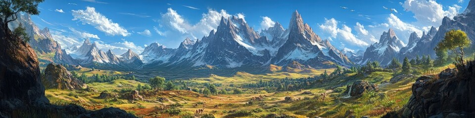 Fototapeta premium panorama of mountains