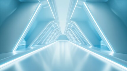 Futuristic Blue Corridor