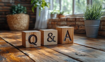 Wooden Blocks Q and A Concept for Questions and Answers Representation in Minimalist Design