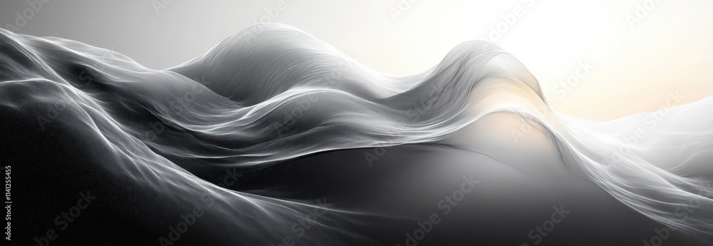 Poster high contrast monochrome abstract art smooth gradient dynamic composition background design