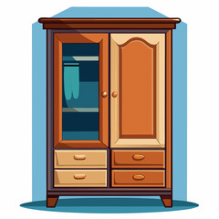 colorful illustration design of a wardrobe