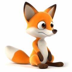 Obraz premium 3d illustration of fox isolated on a white background