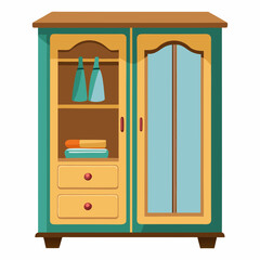 colorful illustration design of a wardrobe