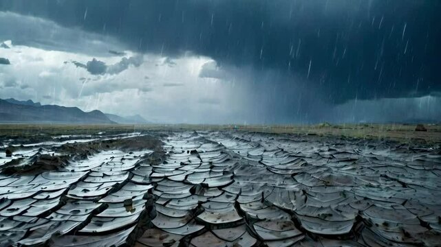 The Reaction of Rain with Barren Land