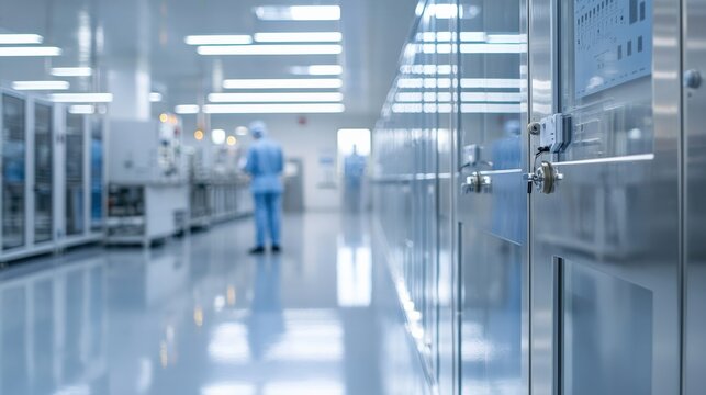 A technician wiring a high-voltage control panel inside a clean and modern industrial facility