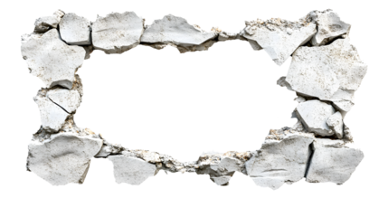 A white frame with a hole in it