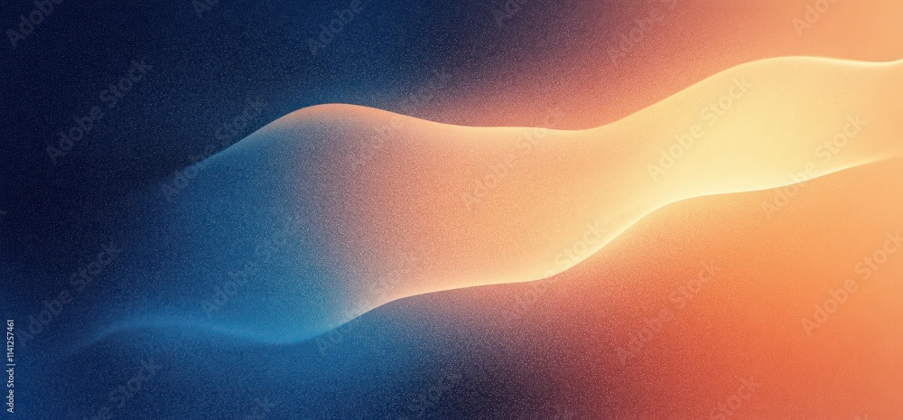 Poster abstract gradient background with deep blue warm orange tones soft glow texture design