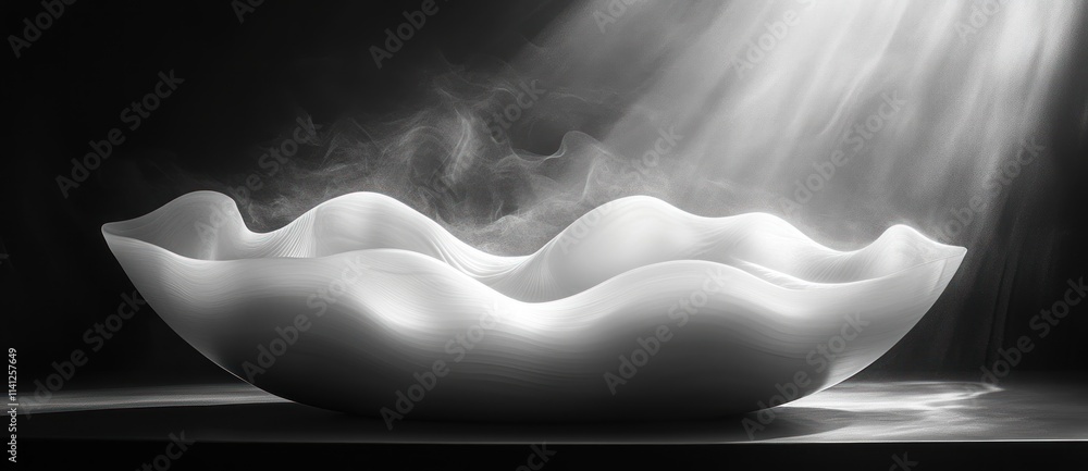 Poster high contrast black and white abstract texture background with smooth shadows and fluid design