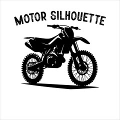 Dirt Bike Vector silhouette. Silhouette of a rider dirt motocross bike.