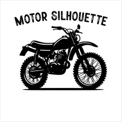 Dirt Bike Vector silhouette. Silhouette of a rider dirt motocross bike.