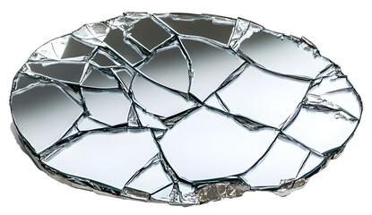 A broken mirror with jagged edges