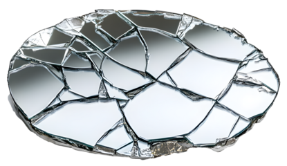 A broken mirror with jagged edges