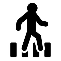 Pedestrian Crossing glyph icon for driving and road safety