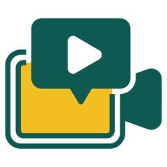 Video yellow and green color style icon